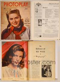 7p094 PHOTOPLAY magazine June 1946, close up smiling portrait of Ingrid Bergman by Paul Hesse!