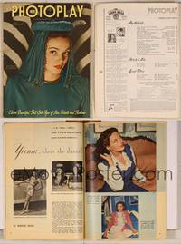7p091 PHOTOPLAY magazine March 1946, great close portrait of sexy Gene Tierney by Paul Hesse!