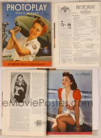 7p085 PHOTOPLAY magazine September 1943, Olivia de Havilland working in WWII by Paul Hesse!