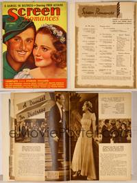 7p111 SCREEN ROMANCES magazine December 1937, Olivia De Havilland & Erroll Flynn from Robin Hood!
