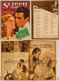 7p101 SCREEN ROMANCES magazine January 1937, art of Greta Garbo & Robert Taylor from Camille!