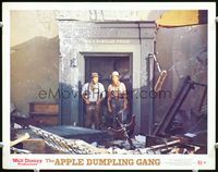 7r134 APPLE DUMPLING GANG LC '75 Disney, Don Knotts & Tim Conway standing in door of blown up safe