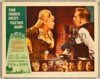 7r229 COMEDY OF TERRORS LC #3 '64 close up of Vincent Price & sexy Joyce Jameson arguing!