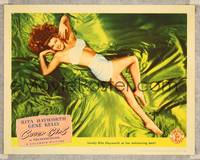 7r236 COVER GIRL LC '44 sexiest full-length Rita Hayworth laying down with flowing red hair!