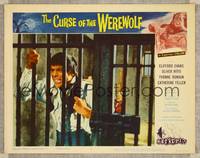 7r239 CURSE OF THE WEREWOLF LC #8 '61 human Oliver Reed in jail cell before he transforms!