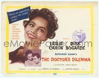7r019 DOCTOR'S DILEMMA TC '59 Dirk Bogarde thinks Leslie Caron would be an appealing widow!
