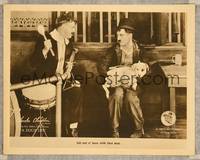7r253 DOG'S LIFE LC '18 Charlie Chaplin & his mutt are told to leave by man at drums!