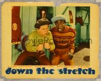 7r258 DOWN THE STRETCH LC '36 great close up of jockey Mickey Rooney with WIllie Best!