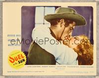 7r262 DUEL IN THE SUN LC #3 '47 romantic close up of Jennifer Jones & Gregory Peck about to kiss!