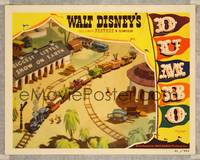 7r263 DUMBO LC '41 Walt Disney elephant classic, cartoon image of circus train on railroad!