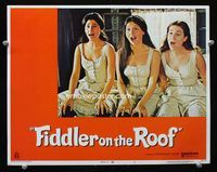 7r285 FIDDLER ON THE ROOF LC #2 '72 c/u scene of Tevye's three daughters singing in underwear!