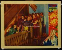 7r292 FLAMES LC '32 wacky image of girls & women trapped inside burning building!