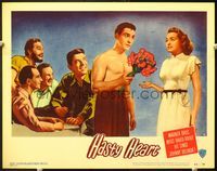 7r361 HASTY HEART LC #2 '50 Ronald Reagan & soldiers watch nurse Patricia Neal get flowers!