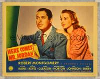 7r371 HERE COMES MR. JORDAN LC '41 great close up of reincarnated Robert Montgomery & Evelyn Keyes