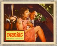 7r514 MANIAC LC #2 '63 cool image of creepy old guy with scared teen girl in car!