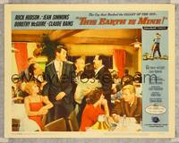 7r774 THIS EARTH IS MINE LC #4 '59 Rock Hudson laughing & towering over people in restaurant!