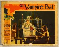 7r816 VAMPIRE BAT LC '33 great close up of Lionel Atwill in wacky lab with tied up female victim!