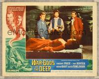 7r826 WAR-GODS OF THE DEEP LC #7 '65 Vincent Price, Tab Hunter & Tomlinson by Susan Hart on table!