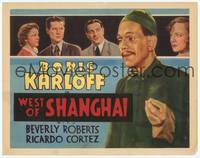 7r091 WEST OF SHANGHAI TC '37 great close image of Asian Boris Karloff, Cornered!