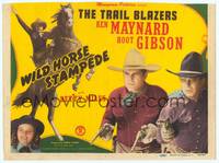 7r095 WILD HORSE STAMPEDE TC '43 Ken Maynard full-length on horse & c/u with Hoot Gibson!