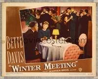 7r852 WINTER MEETING LC #6 '48 Bette Davis sits at table with man while many others dance!