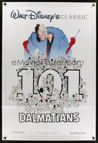 7s735 ONE HUNDRED & ONE DALMATIANS DS 1sh R91 most classic Walt Disney canine family cartoon!