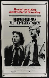 7s023 ALL THE PRESIDENT'S MEN 1sh '76 Dustin Hoffman & Robert Redford as Woodward & Bernstein!