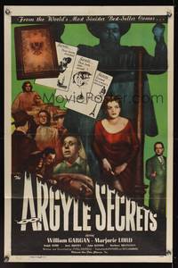7s048 ARGYLE SECRETS 1sh '48 film noir from the world's most sinister best-seller!