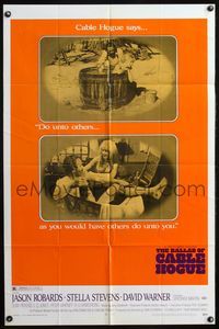7s058 BALLAD OF CABLE HOGUE 1sh '70 Sam Peckinpah, Jason Robards & sexy Stella Stevens in wash tub!