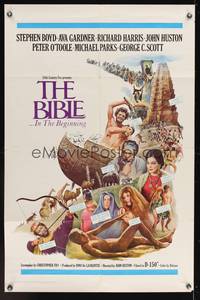 7s076 BIBLE 1sh '67 La Bibbia, John Huston as Noah, Stephen Boyd as Nimrod, Ava Gardner as Sarah!