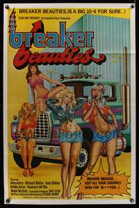 7s097 BREAKER BEAUTIES 1sh '77 sexy trucker girls in bikinis with CB radios!