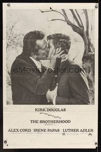 7s113 BROTHERHOOD 1sh '68 Kirk Douglas gives the kiss of death to Alex Cord!