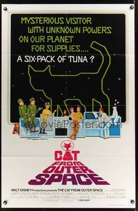 7s147 CAT FROM OUTER SPACE 1sh '78 Walt Disney sci-fi, wacky art of alien feline & cast!