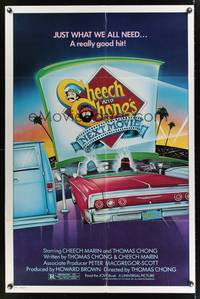 7s164 CHEECH & CHONG'S NEXT MOVIE 1sh '80 Tommy Chong, Cheech Marin, cool drive-in drug art!