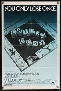 7s170 CHILD'S PLAY 1sh '73 directed by Sidney Lumet, cool board game image!