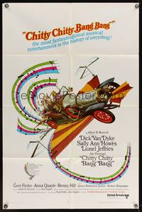 7s177 CHITTY CHITTY BANG BANG 1sh '69 Dick Van Dyke, Sally Ann Howes, artwork of wild flying car!
