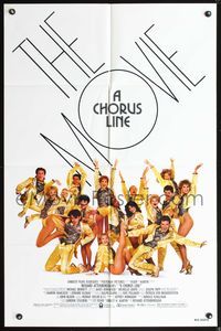7s178 CHORUS LINE 1sh '85 photo of Michael Douglas & Broadway chorus group by Patrick Demarchelier
