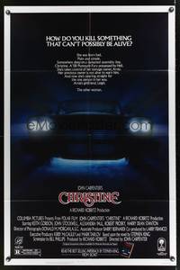 7s181 CHRISTINE 1sh '83 written by Stephen King, directed by John Carpenter, creepy car image!