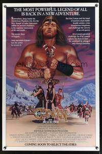 7s226 CONAN THE DESTROYER advance 1sh '84 Arnold Schwarzenegger is the most powerful legend of all!