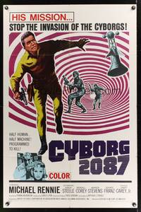 7s266 CYBORG 2087 1sh '66 Michael Rennie must stop the invasion of the cyborgs, cool sci-fi!