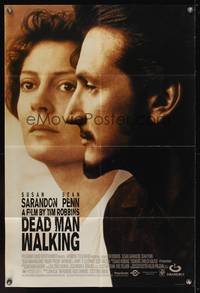 7s277 DEAD MAN WALKING DS 1sh '95 great close-up images of Best Actress Susan Sarandon, Sean Penn!