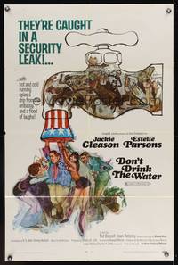 7s306 DON'T DRINK THE WATER 1sh '69 written by Woody Allen, Kossin artwork of security leak!