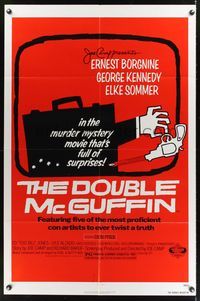 7s311 DOUBLE McGUFFIN 1sh '79 Ernest Borgnine, George Kennedy, really cool Saul Bass artwork!