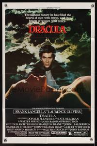 7s313 DRACULA style B 1sh '79 Laurence Olivier, Bram Stoker, vampire Frank Langella & sexy girl!