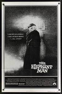 7s327 ELEPHANT MAN 1sh '80 John Hurt is not an animal, David Lynch, Anthony Hopkins!