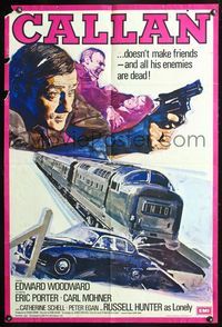 7s129 CALLAN English 1sh '74 Edward Woodward doesn't make friends and all of his enemies are dead!