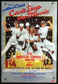 7s133 CAN'T STOP THE MUSIC English 1sh '80 The Village People, Steve Guttenberg & Bruce Jenner!