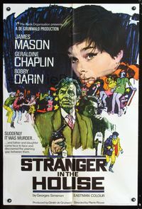 7s233 COP-OUT English 1sh '68 James Mason, Geraldine Chaplin, Stranger in the House!