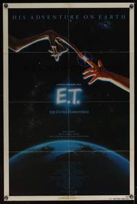 7s321 E.T. THE EXTRA TERRESTRIAL 1sh '82 Steven Spielberg classic, John Alvin art!