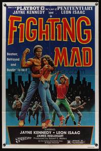 7s357 FIGHTING MAD 1sh '78 Leon & Jayne Kennedy, beaten, betrayed, and bustin' loose!